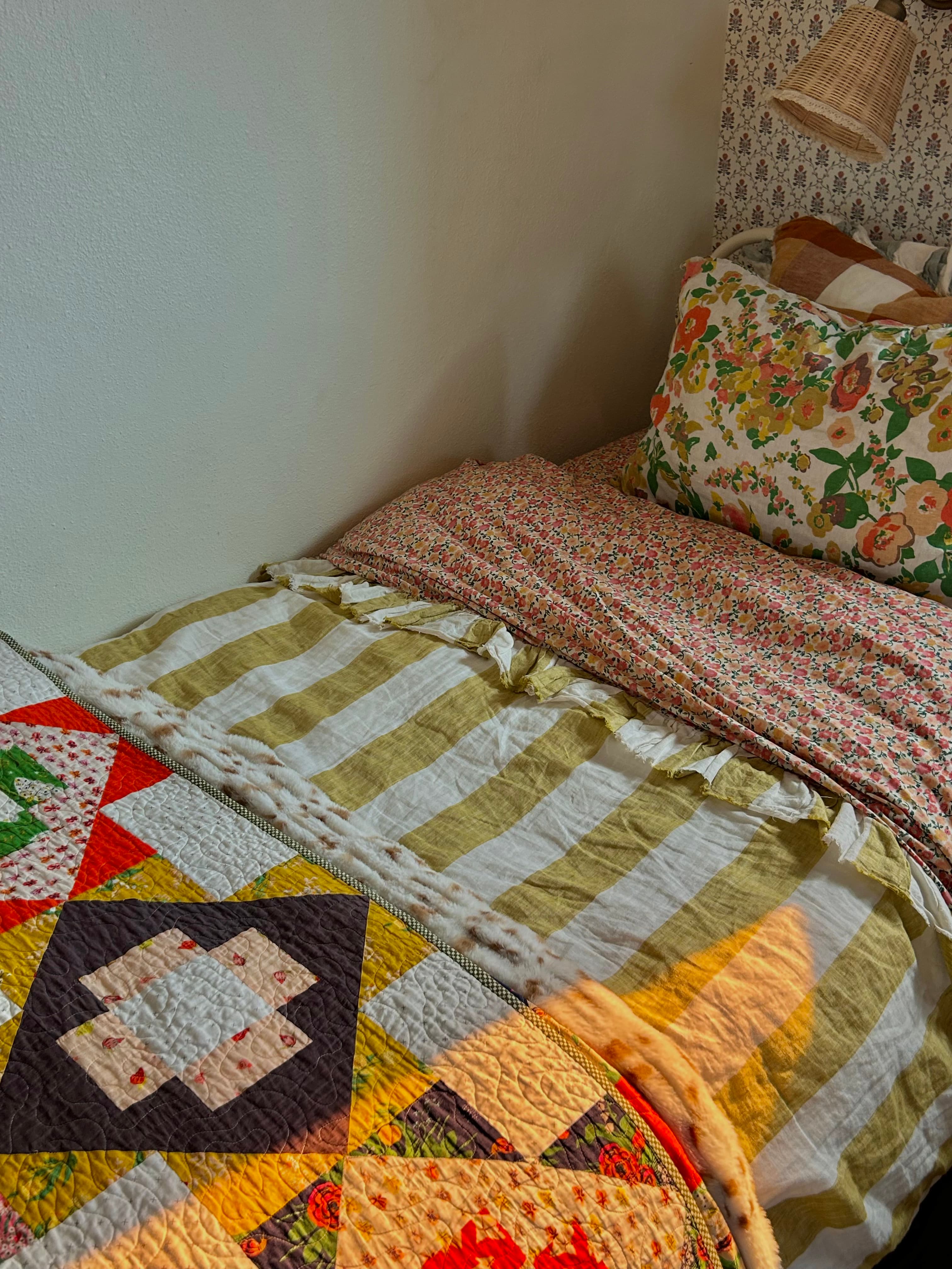 Quilted bedding detail